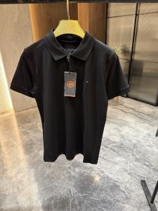Tommy Hilfigher Black Back Printed Polo Tshirt
