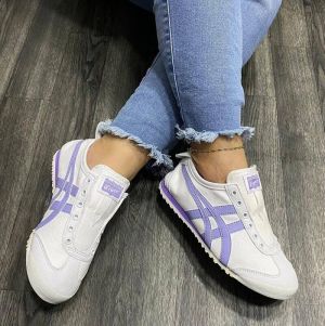 Onitsuk_a Tiger Mexico 66 Slip-On - WhitePurple  Girls First Copy Sneakers (D-1846)