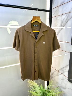 Fred Perry Imported Brown Half Sleeves Premium Shirts F2861-BR