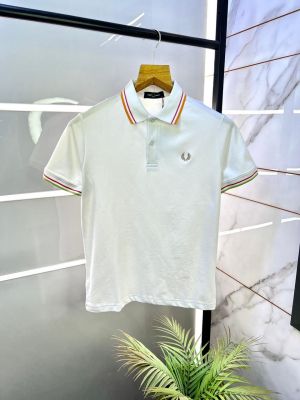 Fred Perry White Polo Premium Collar Neck T-shirt F2978-WH