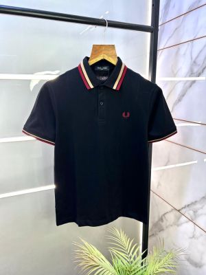 Fred Perry Black Polo Premium Collar Neck T-shirt F2978-BL