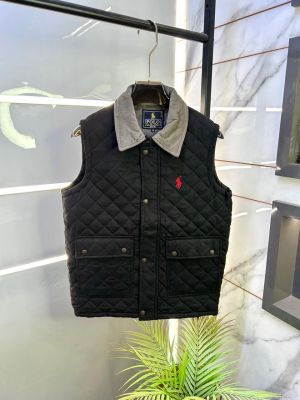 Ralph_Lauren Imported Black Super Premium Sleeveless Jacket F3371-BL