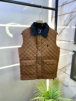 Ralph_Lauren Imported Brown Super Premium Sleeveless Jacket F3371-BR