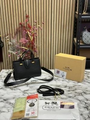 COAC_H TRENDY SIGNATURE SATCHEL BAG WITH BOX AND DUST BAG PREMIUM QUALITY (COFFEE BROWN)