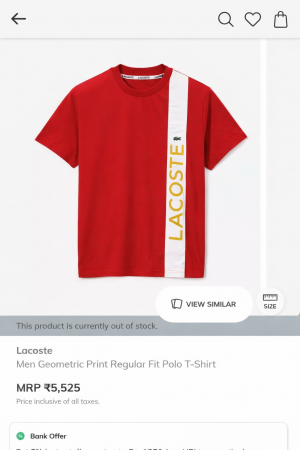 Lacost_e Premium Red Tshirt 