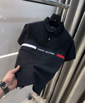 Tomm y Hilfige r Black Super Premium Polo T-Shirt
