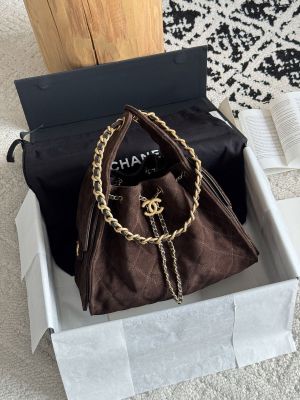Chanel_25_Suede_Brown_Small_ShoulderBag_With_OriginalBox_DustCover_NoReturn