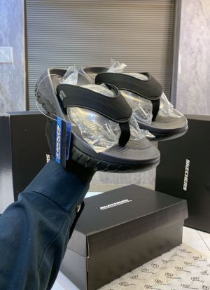 SKECHERS-MENS-GO-RECOVER-229018-BBK-SLIP-ON-SANDALS-GREYBLACK