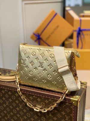 Louis Vuitton_ Coussin PM bag made from monogram-embossed puffy lambskin Bag with Double Box premium quality