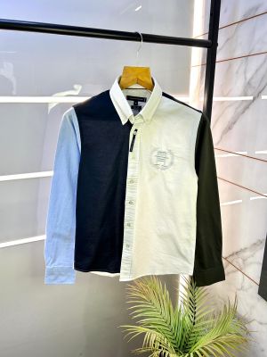 Tommy_Hilfiger Embroidery Logo Oxford lycra Navy Premium Shirts F2419-N2