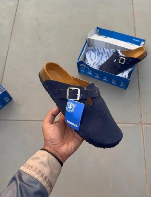 Birkenstoc k x Stussy Boston Suede Navy