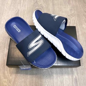 Skecher.s Go Recover Premium Navy White Slides