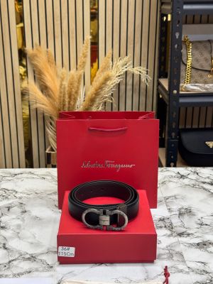 Salvatore_Ferragamo Gancini Textured Buckle Leather Belt With Box And Dust Bag Including Carry Bag (36)