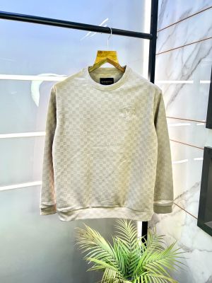 Louis_Vuitton Velvet Cream Imported Super Premium Sweatshirts F1084-CR
