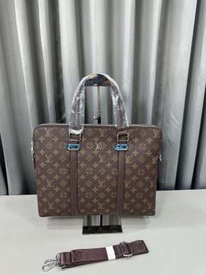 LV LEATHER LAPTOP BAG WITH STRAP VERY PREMIUM QUALITY