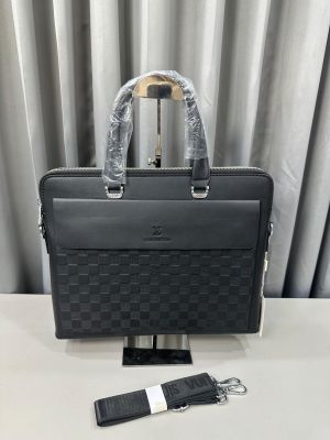 LV LEATHER LAPTOP BAG WITH STRAP VERY PREMIUM QUALITY