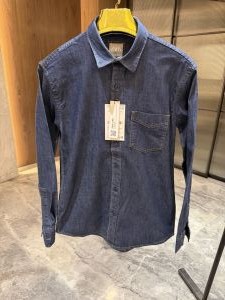 ZAR_A Dark blue Denim single pocket Shirt
