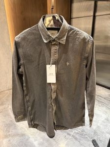 AMI PARIS WASHED GREY DENIM SHIRT STORE ARTICLE 