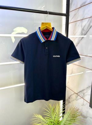 Tommy_Hilfiger Navy Polo Premium Collar Neck T-shirt F3018-NY