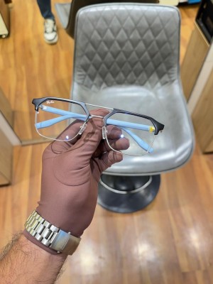 Rayban 04 silver black blue plano with og box