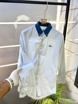 Lacost e Sky Embroidery Logo Oxford Lycra Premium Shirts F3302-SK