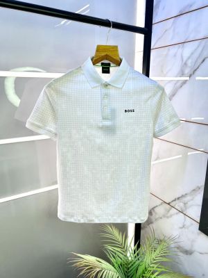 Hugo_Boss White Premium Collar Neck Polo T-shirt F3094-WH