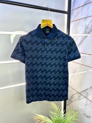 Hugo_Boss Navy Premium Collar Neck Polo T-shirt F3094-NY