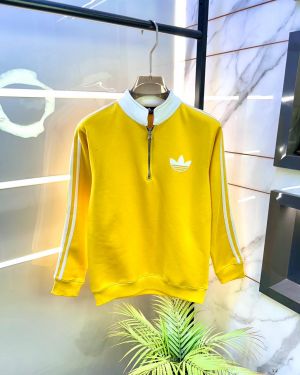 Adida s Yellow Imported Super Premium Zipper Sweatshirts F3366-YE