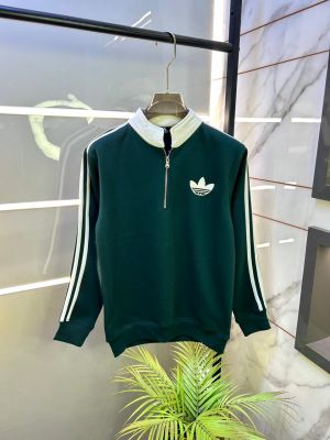 Adida s Green Imported Super Premium Zipper Sweatshirts F3366-G2