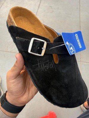 Birkenstoc k x Stussy Boston Suede Black