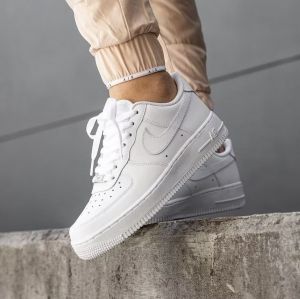 Nik_e Air Force 1 Low Triple White  Premium Leather  Full Accessories (D-1830)