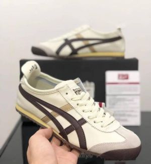 Onitsuk_a Tiger Mexico 66 Beige Brown Gold  Mens 7A Premium Sneakers (D-1782)