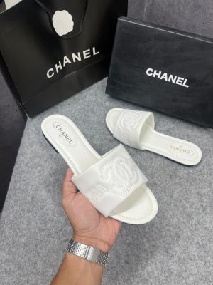 Chanel_Lambskin_Quilted_CC_Platform_Mules_Apricot_White_With_OG_Box_Carry_Bag_21P
