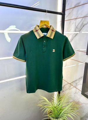 Burberr y Logo Green Collar Neck Premium Polo T-shirt F2593-GR
