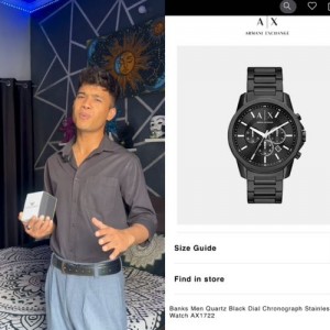 Armani Exchange AX1799 Black Analog Watch