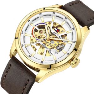 Tommy_hilfiger Automatic Leather Darcbrown-Gold-White