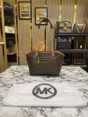 Michael_Kors Jet Set Travel Chain Shoulder Tote Bag Witch Dust Bag (70199-Brown)