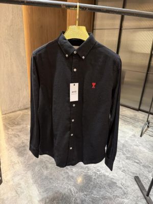 Ami Paris Black Pure Linen Shirt 