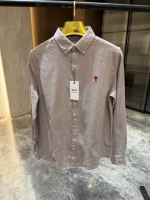 Ami Paris Purple Pure Linen Shirt 