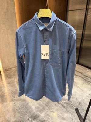 ZAR_A blue Denim single pocket shirt 