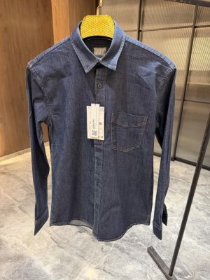ZAR_A Dark blue Denim single pocket shirt