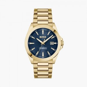 Hugo Boss Strike Analog Gold Blue Authentic Store Quality
