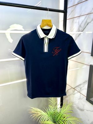 Tommy_Hilfiger Navy Premium Collar Neck Polo T-shirt F2946-NY