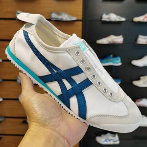 Onitsuk_a Tiger Mexico 66 Slip-On White Lake Blue  Mens 7A Premium (D-1147)