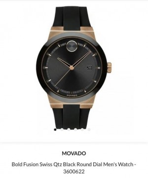 Movado Bold Fusion Black Gold Silicon Authentic Store Quality