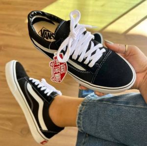 Vans Old Skool Black White for Girls  7A Premium Sneakers(D-1173)