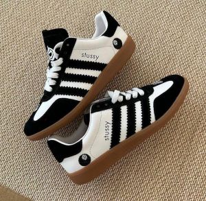 Adida_s Samba OG x Stssy Black White  Girls 7A Premium Sneakers (D-1739 P-1)
