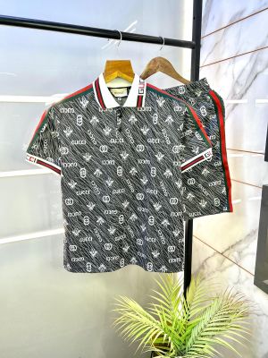 Gucc i Imported Grey Super Premium Cord Set With Brand Carry Bag F2710-GY