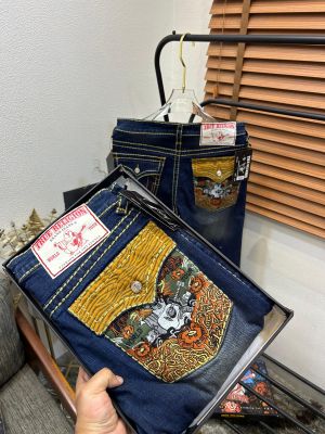 True Religion Turkey Imported Pockey Heavy Embroidered Green Wash Boot Cut Denim (DN 503)