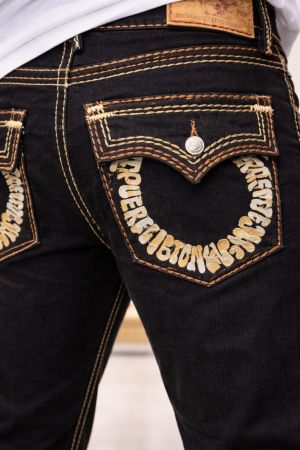 True Religio n Navy Boot cut Premium Imported Stretchable lycra fabric Denim with back flap pocket Design 3635